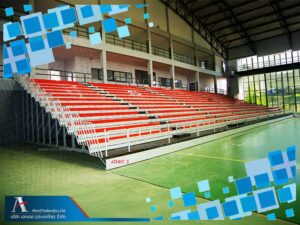 อัฒจรรย์พับเก็บได้-ม้านั่งไฟเบอร์กลาส-เมื่อกางออก และ Option ขั้นที่ 1 ยกสูง