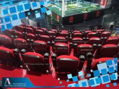 เก้าอี้เธียรเตอร์ท้าวแขนพับได้หุ้มผ้า