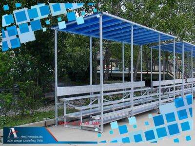 อัฒจันทร์อลูเนียม3 ชั้นเคลื่อนย้ายมีหลังคา