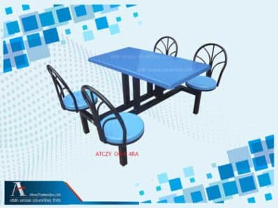 ATCZY-04-4RA-โต๊ะอาหสาร-4-ที่นั่งมีพนักพิงเหล็ก