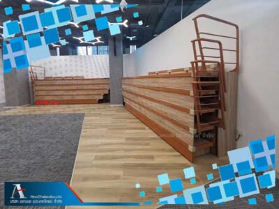 อัฒจรรย์พับเก็บเปล่าไม่มีการยึดที่นั่ง