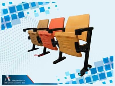 เก้าอี้เชียรกีฬา ที่นั่งพับ มีท้าวแขนที่วางถ้วยน้ำ