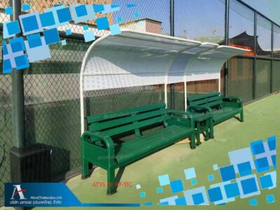 ชุดที่นั่งนักกีฬาเทนนิส-มีหลังคาพร้อมโต๊ะกลาง